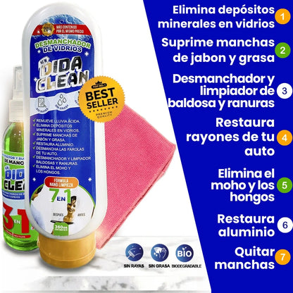 DESMANCHADOR DE VIDRIOS ✨DIDA CLEAN EFECTO DIAMANTE 💎